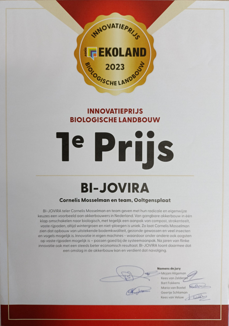 innovatieprijs biologische landbouw